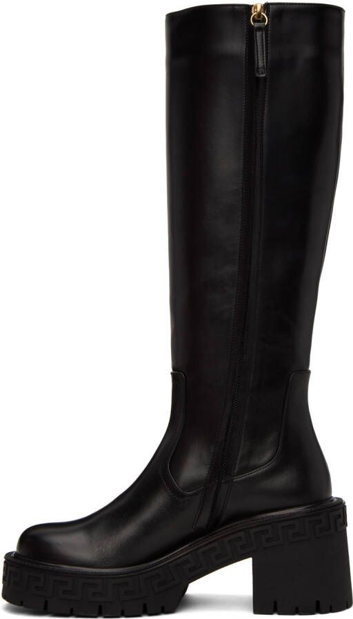 Versace Black Greca Boots