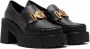 Versace Black Greca Heeled Loafers - Thumbnail 4