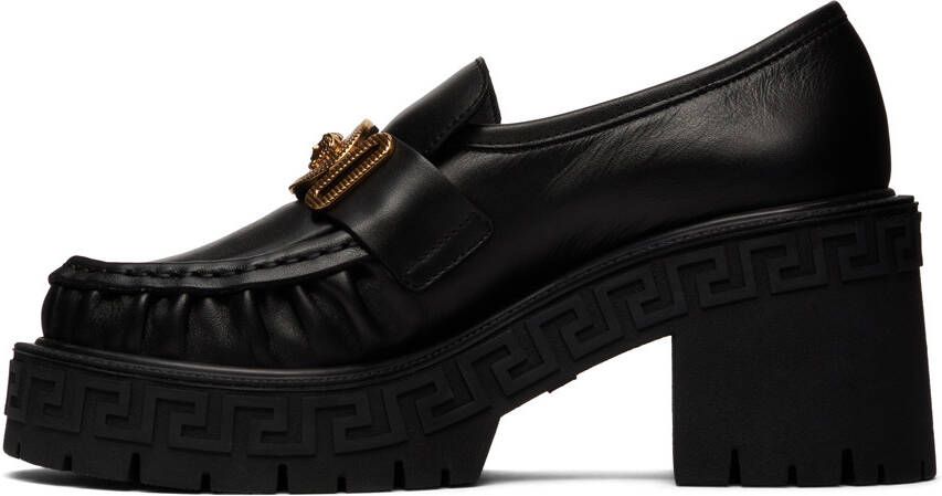 Versace Black Greca Loafers