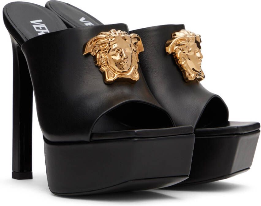 Versace Black 'La Medusa' Sandals