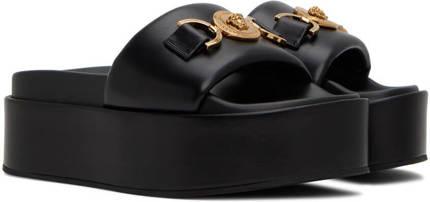 Versace Black Medusa Platform Sandals