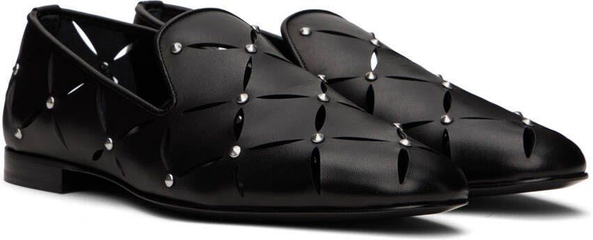 Versace Black Perforated Slippers