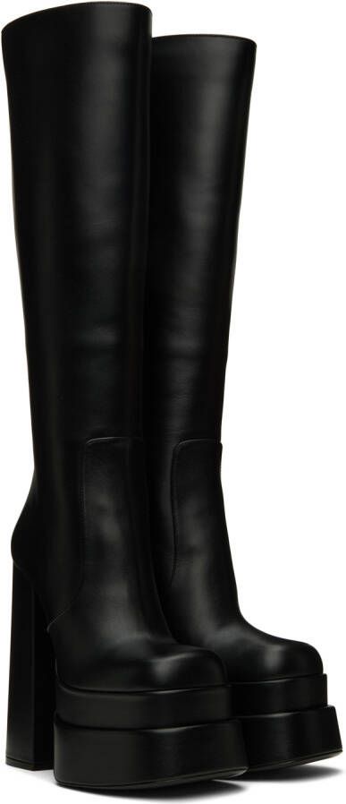 Versace Black Platform Tall Boots