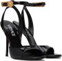 Versace Black Safety Pin Heeled Sandals - Thumbnail 4
