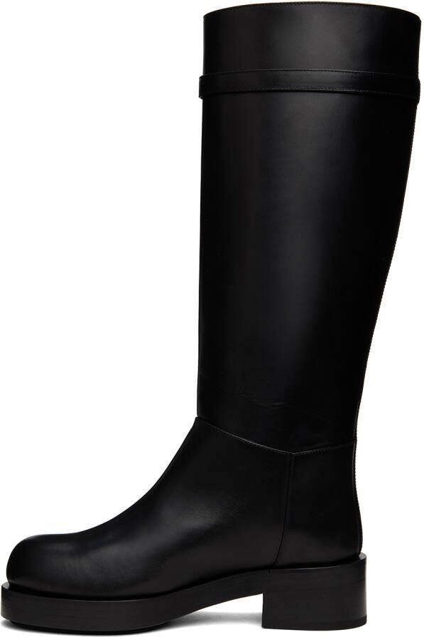 Versace Black Safety Pin Tall Boots