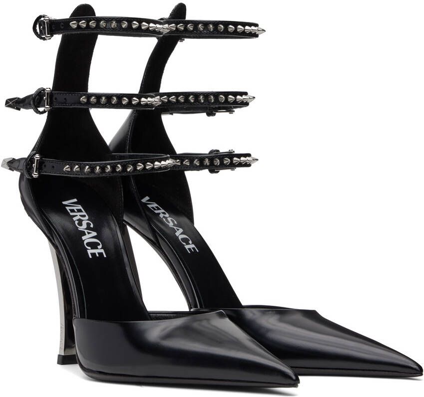 Versace Black Spiked Pin-Point Heels