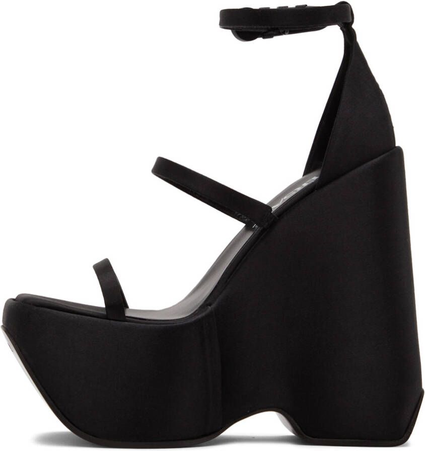 Versace Black Strappy Heeled Sandals