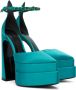 Versace Blue Aevitas Pointy Platform Heels - Thumbnail 4