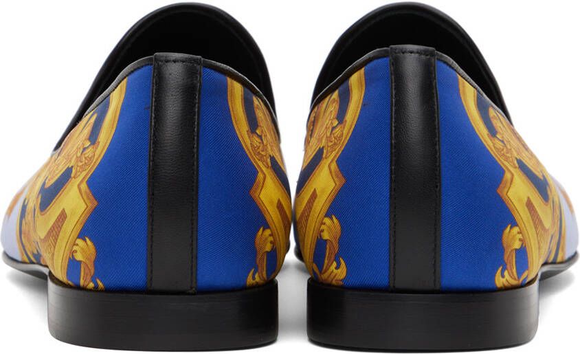 Versace Blue & Gold Barocco 660 Slippers
