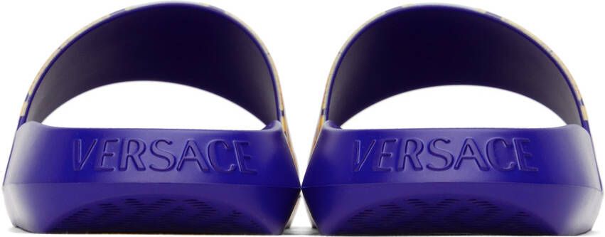 Versace Blue Barocco Slides