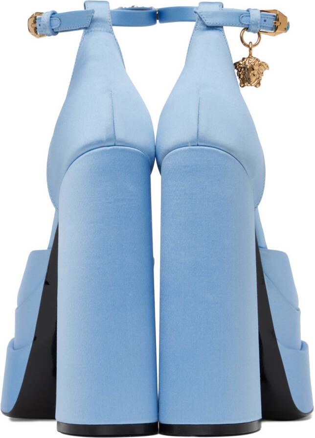 Versace Blue Medusa Aevitas Platform Heels