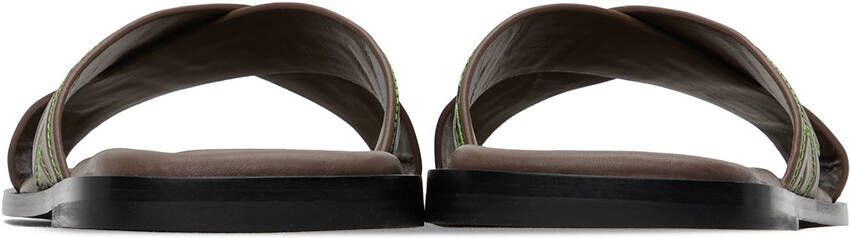Versace Brown Greca Sandals