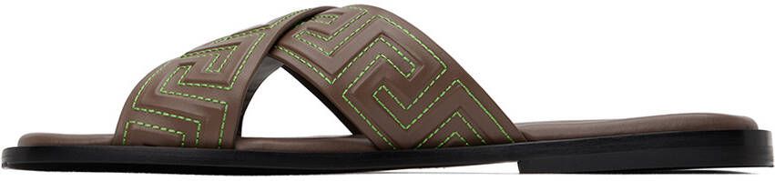 Versace Brown Greca Sandals
