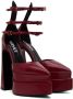 Versace Burgundy Aevitas Heels - Thumbnail 4