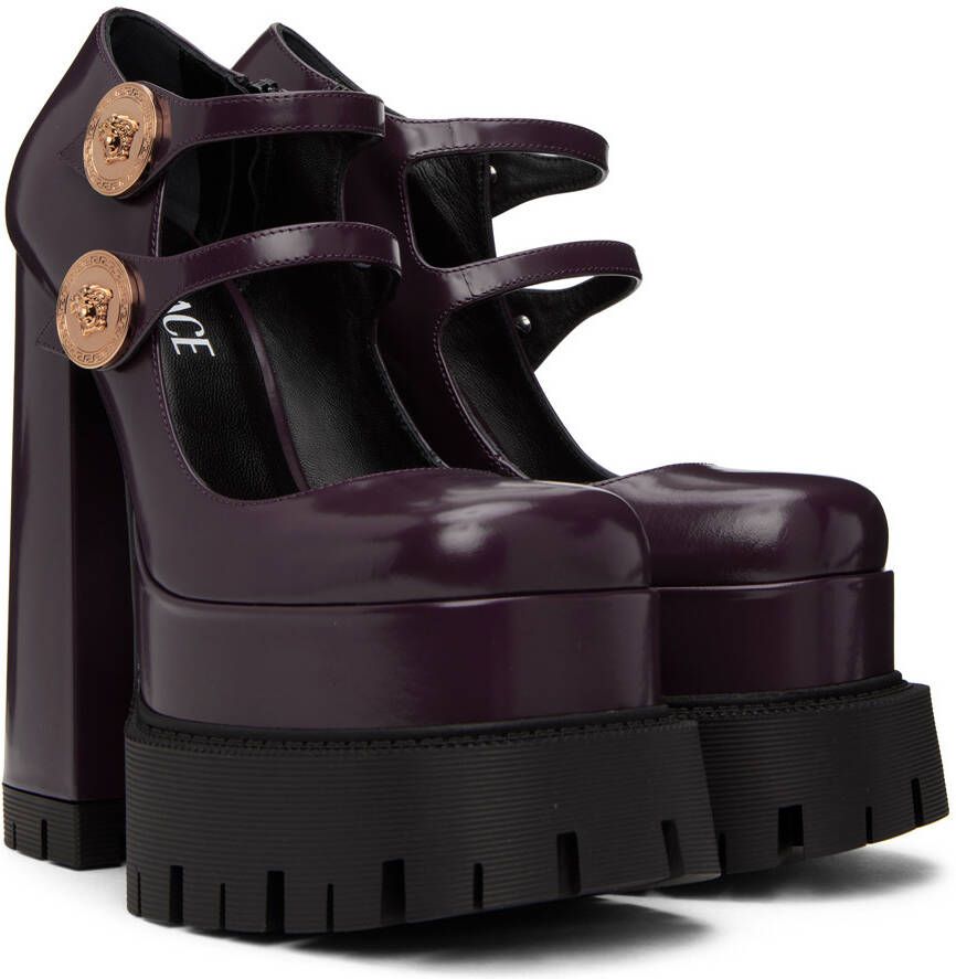 Versace Burgundy Medusa Aevitas Heels