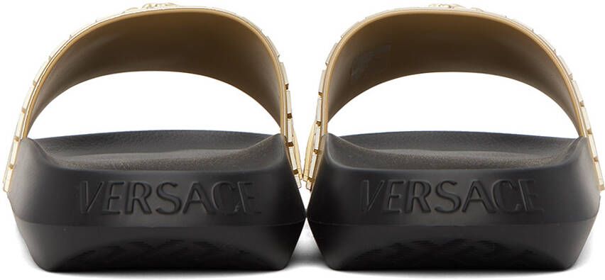 Versace Gold & Black Medusa Slides