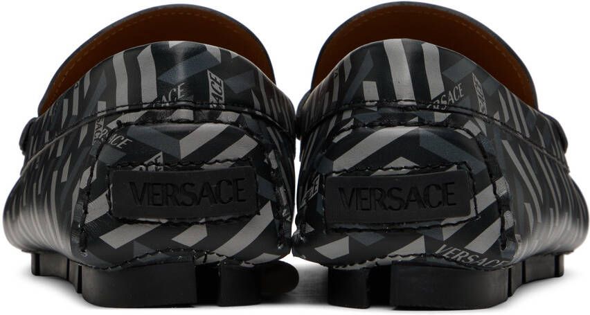 Versace Gray La Greca Loafers