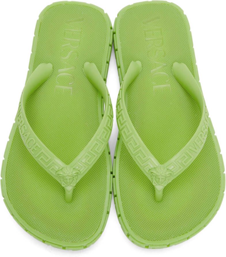 Versace Green Greca Sandals