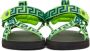 Versace Green 'La Greca' Sandals - Thumbnail 2