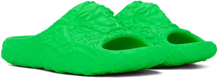 Versace Green Medusa Dimension Slides