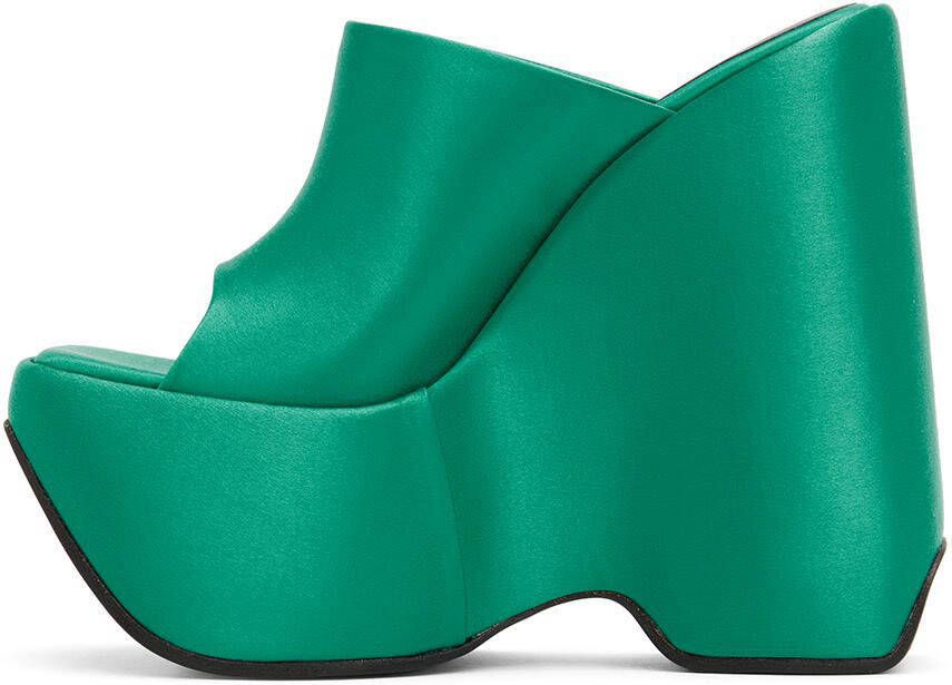 Versace Green Triplatform Mules