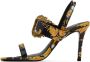 Versace Jeans Couture Black & Gold Emily Baroque Heeled Sandals - Thumbnail 3