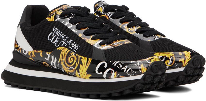 Versace Jeans Couture Black & Gold Fondo Spyke Sneakers