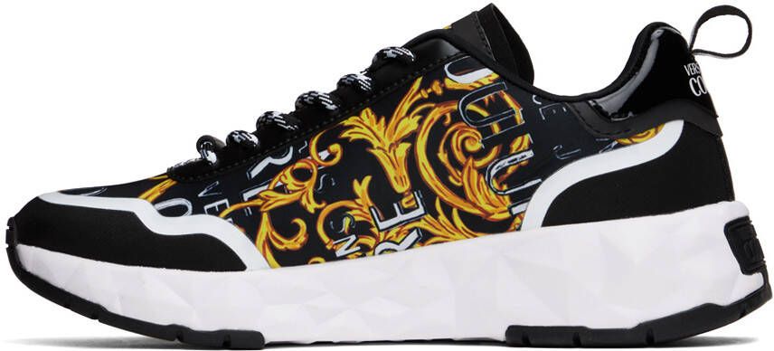 Versace Jeans Couture Black & Gold Graphic Sneakers