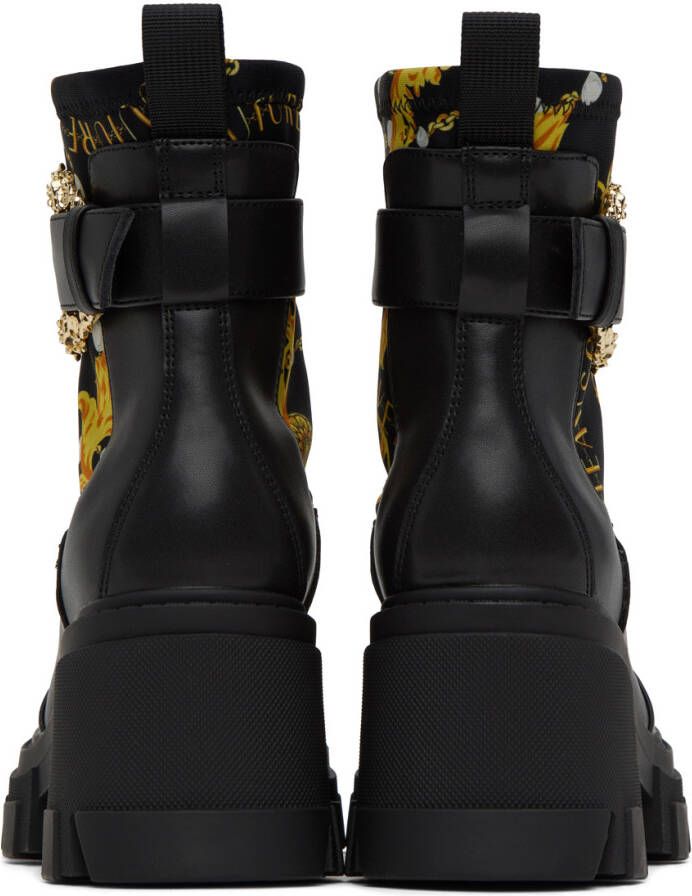 Versace Jeans Couture Black & Gold Sophie Boots