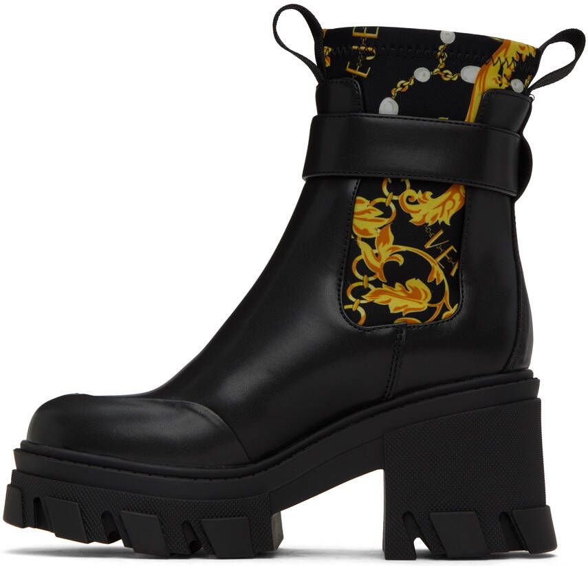 Versace Jeans Couture Black & Gold Sophie Boots