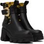 Versace Jeans Couture Black & Gold Sophie Boots - Thumbnail 4
