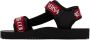 Versace Jeans Couture Black & Red Fondo Strap Sandals - Thumbnail 3