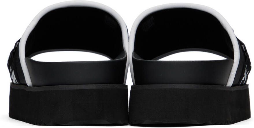 Versace Jeans Couture Black & White Logo Platform Sandals