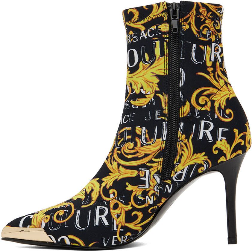 Versace Jeans Couture Black & Yellow Scarlett Boots