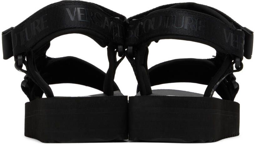 Versace Jeans Couture Black Platform Flat Sandals