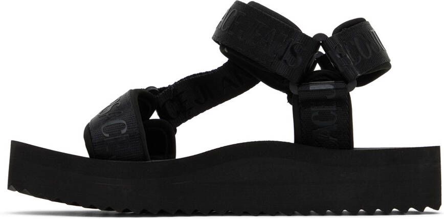 Versace Jeans Couture Black Platform Flat Sandals