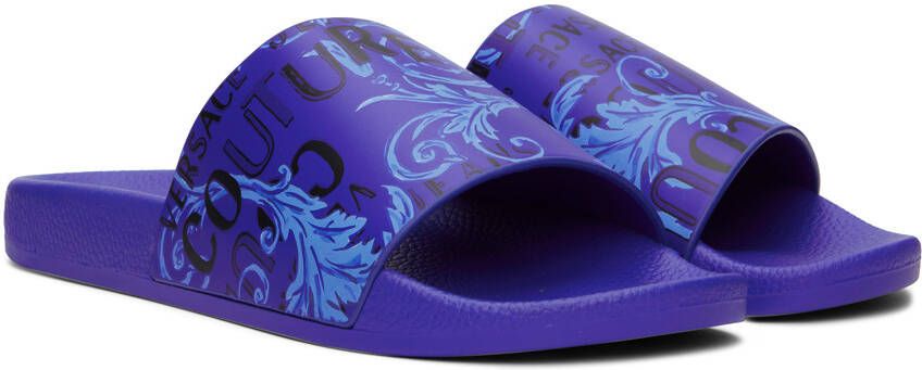 Versace Jeans Couture Blue Logo Couture Slides