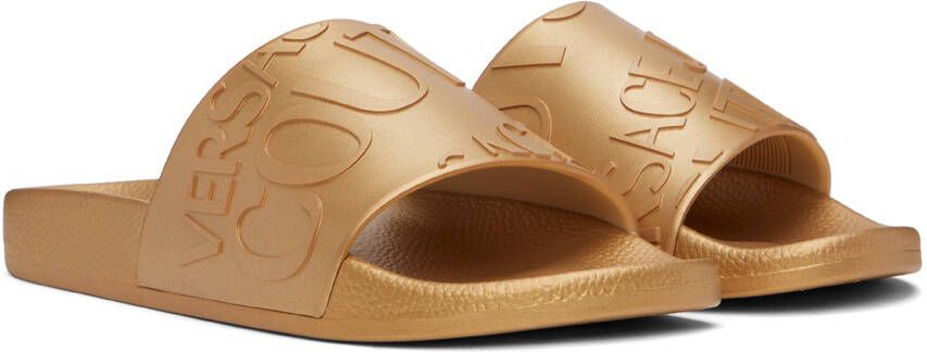 Versace Jeans Couture Gold Logo Slides