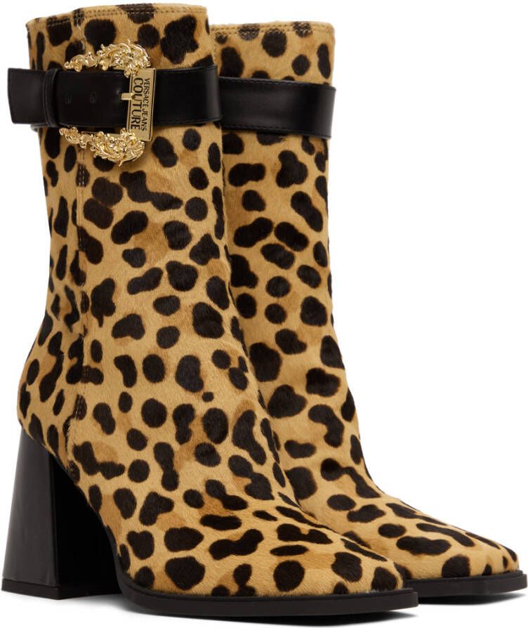 Versace Jeans Couture Tan & Brown Alicia Ankle Boots