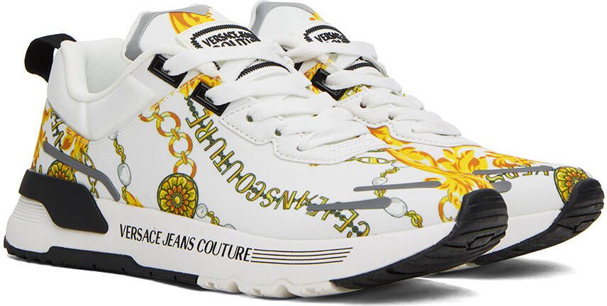 Versace Jeans Couture White & Gold Dynamic Sneakers