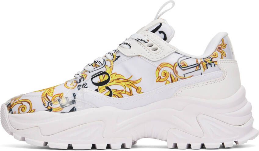 Versace Jeans Couture White & Gold Hiker Sneakers