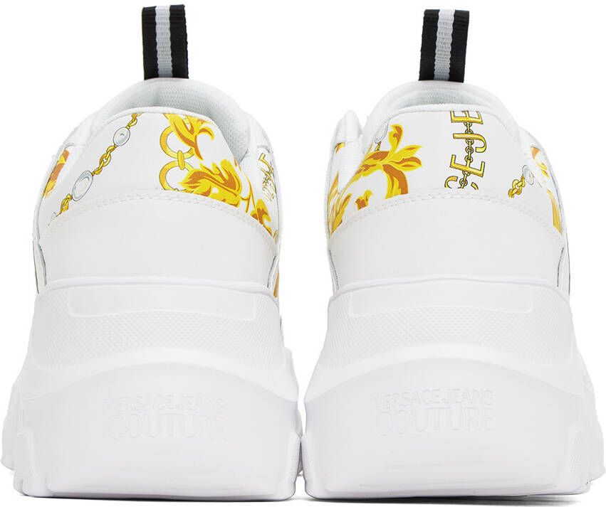 Versace Jeans Couture White & Gold Speedtrack Sneakers