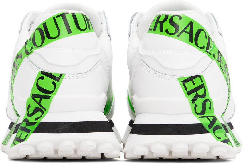 Versace Jeans Couture White & Green Spyke Sneakers