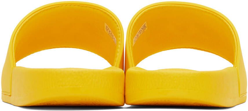 Versace Jeans Couture Yellow Embossed Pool Slides