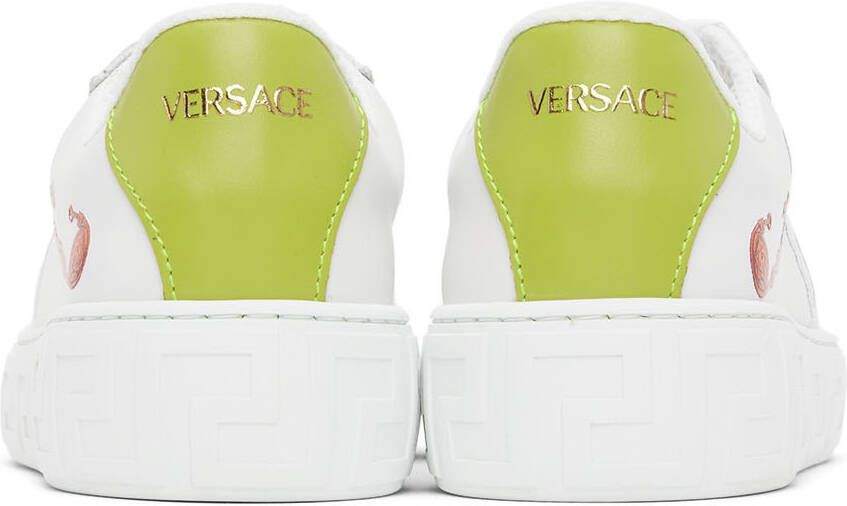 Versace Kids White Safety Pin Sneakers