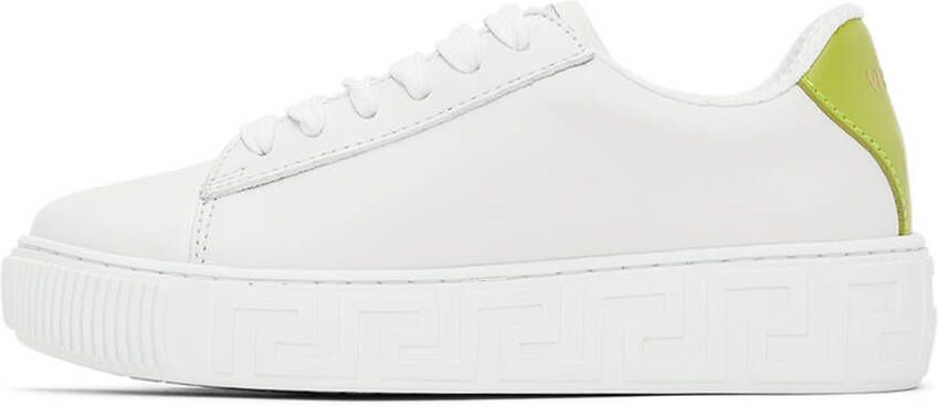 Versace Kids White Safety Pin Sneakers