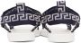 Versace Navy & White 'La Greca' Sandals - Thumbnail 4