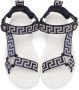Versace Navy & White 'La Greca' Sandals - Thumbnail 5