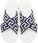 Versace Navy & White Nastro Greca Sandals - Thumbnail 5