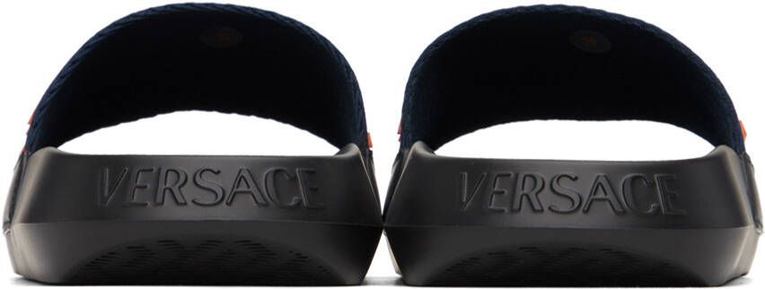 Versace Navy Webbing Slides